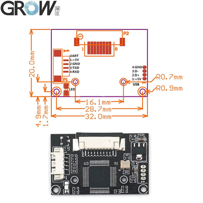 GROW R306/R306S Biometric USB UART Capacitive FPC1011F3 Fingerprint Module Scanner Sensor For Windows Android