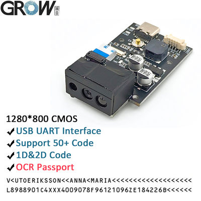 Módulo de Scanner de Código de Barras GROW GM69Pro 1280*800CMOS OCR/1D/2D Interface USB UART Leitor de Código de Barras QR Code Suporte OCR Passaporte